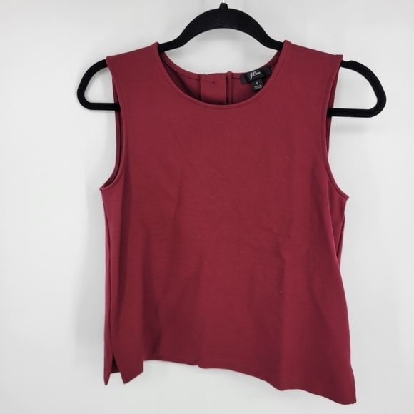 J.Crew Maroon Jeweled button-back ponte top Size S - Picture 5 of 11
